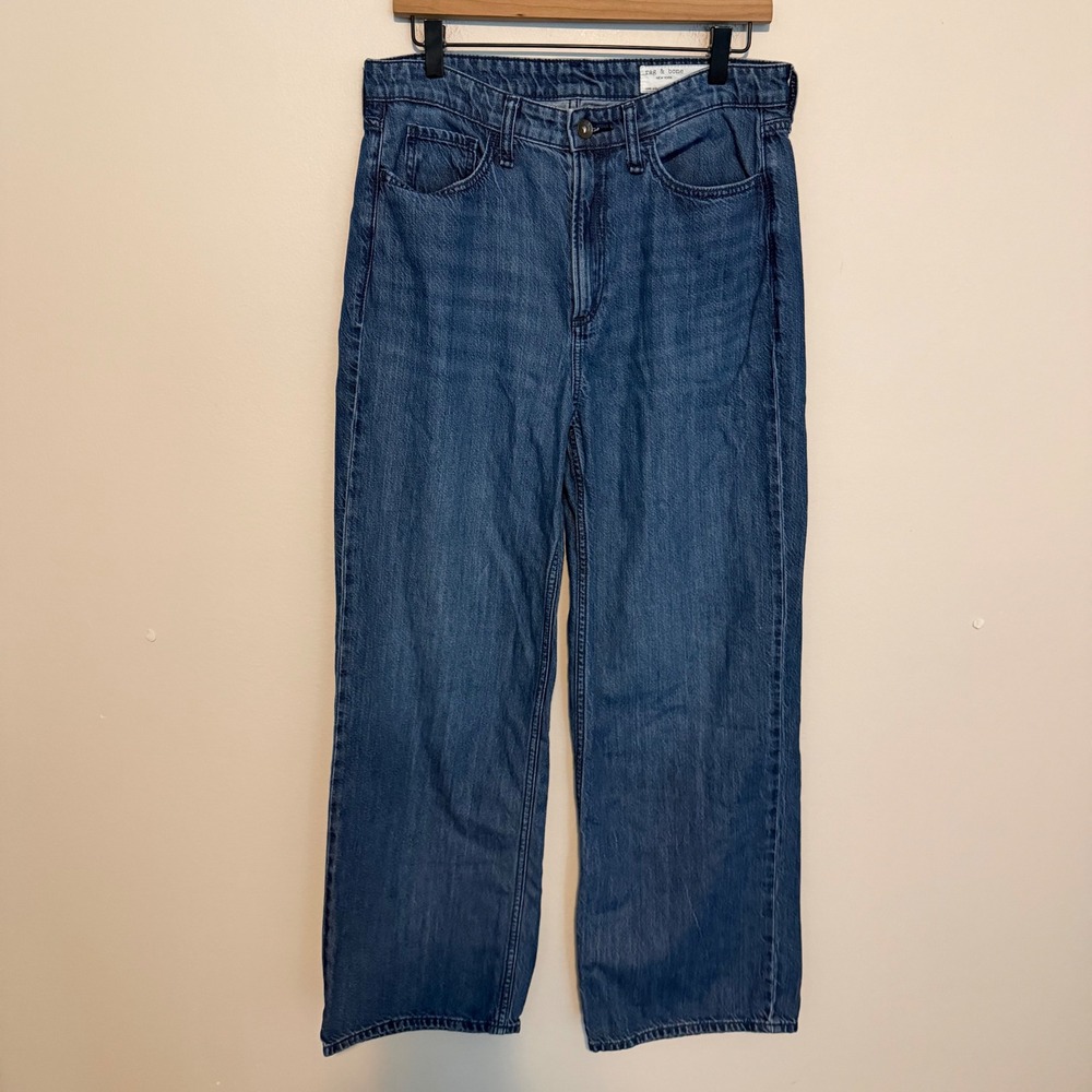 Rag & Bone Lori Jeans 28 Dark Wash Mid Rise Wide Leg Denim streetwear casual - Picture 3 of 7